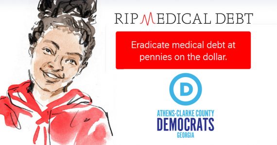 RIP Medical Debt logo and ACC Dems logo