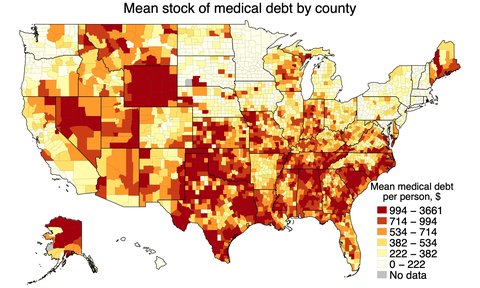 Medical debt by county