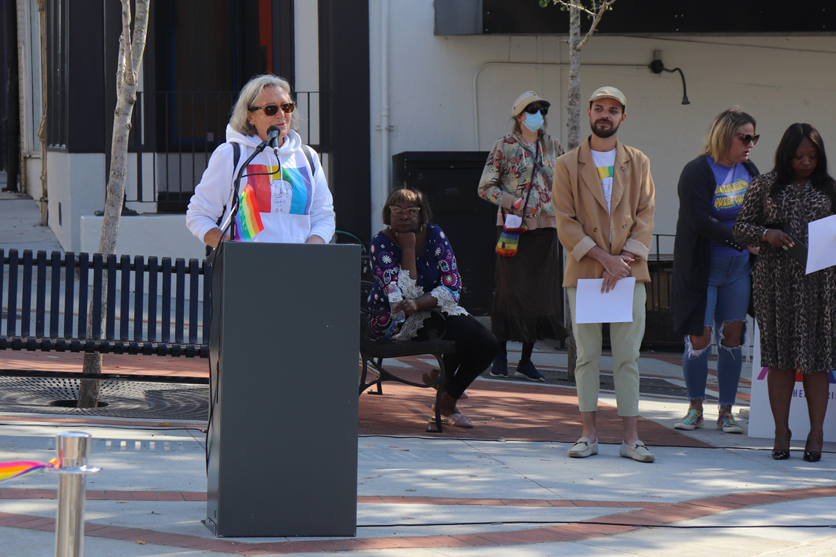 Rainbow crosswalk ribbon-cutting ceremony
