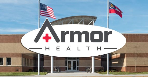 Armor Health logo with the ACC Jail in the background