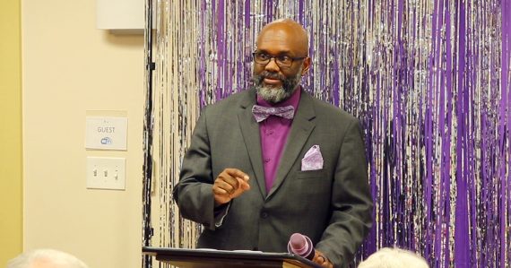 Sheriff John Q Williams speaking at his 2024 campaign kickoff.