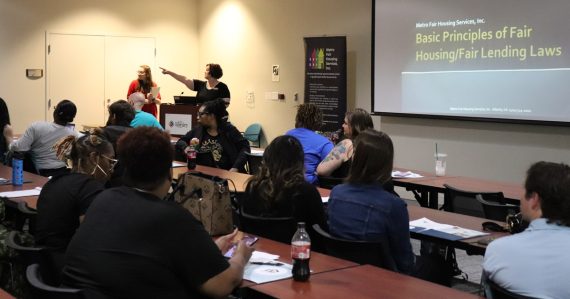 Fair housing forum at the ACC Library in April 2025