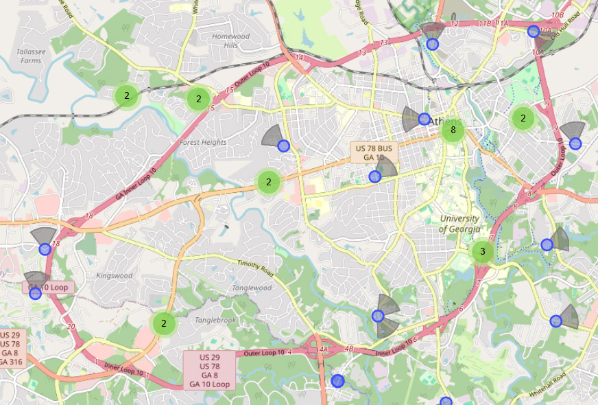 DeFlock map Athens