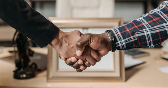 Businessmen shaking hands