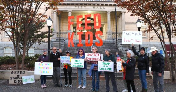 Rally for SNAP outside city hall