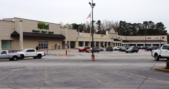 Current conditions at the Homewood Hills shopping center