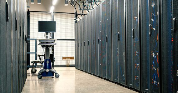 Wall of computer servers