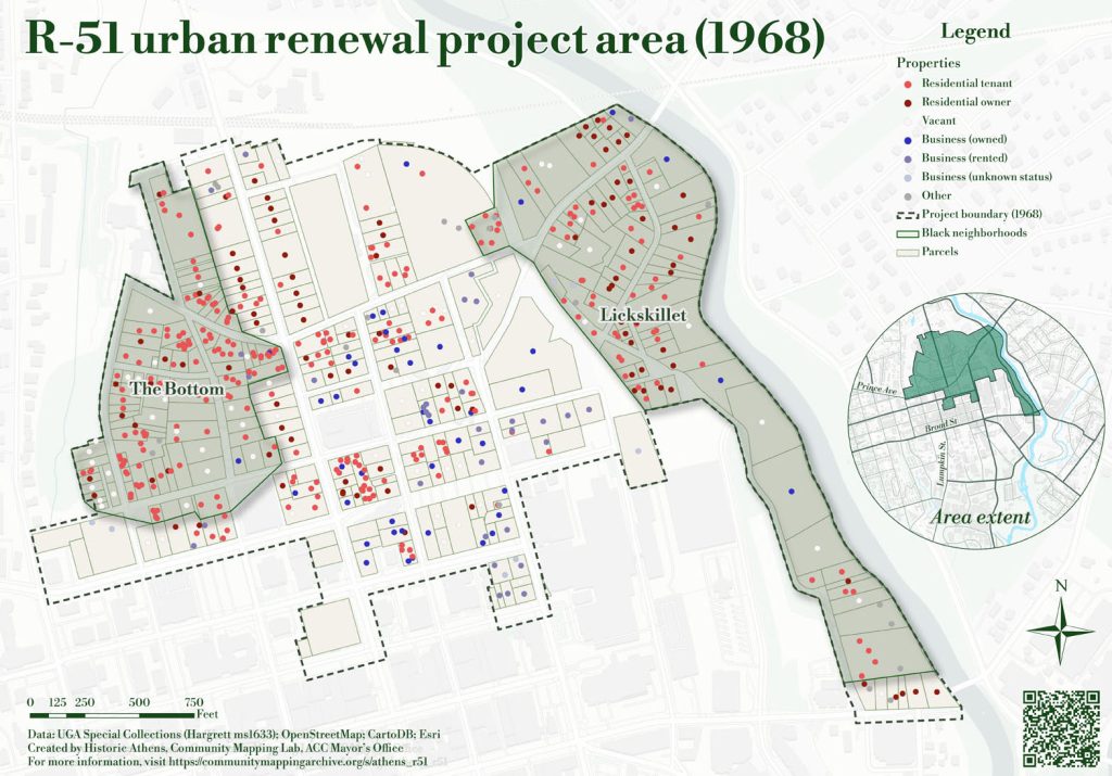 R-51 urban renewal project area in Athens, Georgia