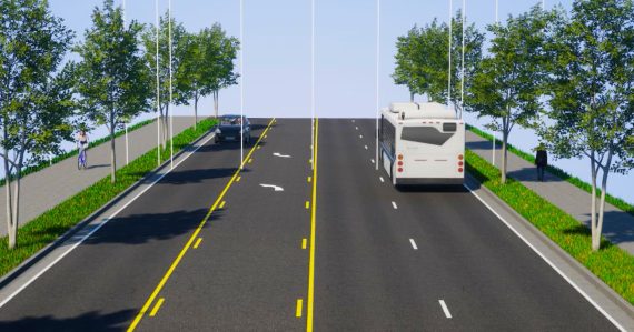 A rendering of the staff-recommended plan for North Avenue